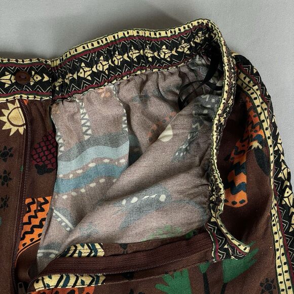 FARM Rio Brown Wide Leg Pants with Animal Print - Picture 8 of 16